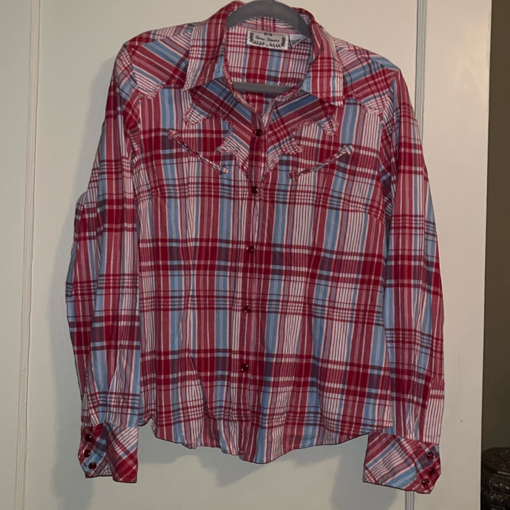 Sara Studio Plaid Western Shirt